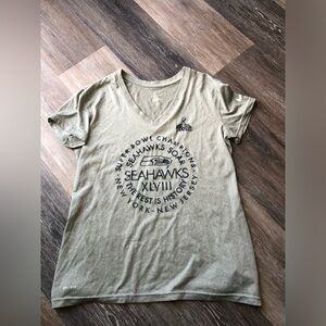 Seahawks Women's Grey V-Neck Top Nike Dri-Fit